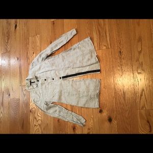 SARAH PACINI LIGHT GREY LINEN JACKET